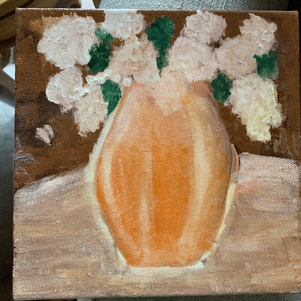 Art-  flowers in vase Painting - 8 x8 inches